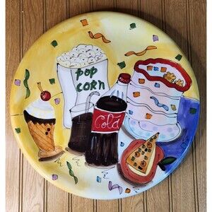 Freinds Colorful Conversation Porcelain Snack Serving  Plate 15 inch Diameter